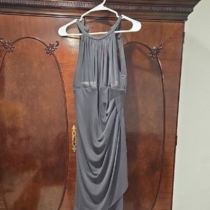 David's Bridal Charcoal Asymmetrical Dress